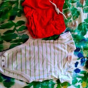 0-3 month Oshkosh onesie and shorts